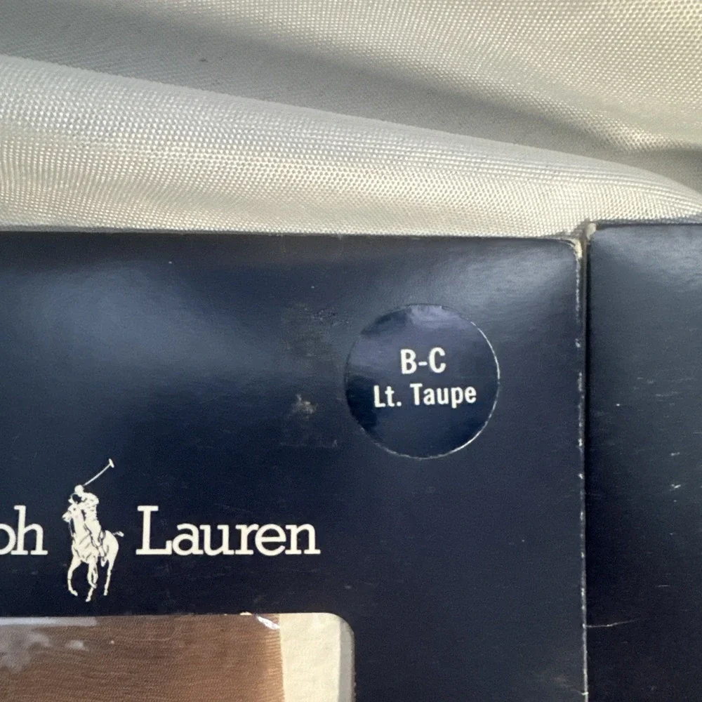Vintage Ralph Lauren Sheer Lt. Taupe Pantyhose Size B-C New in Package Lot Of 2